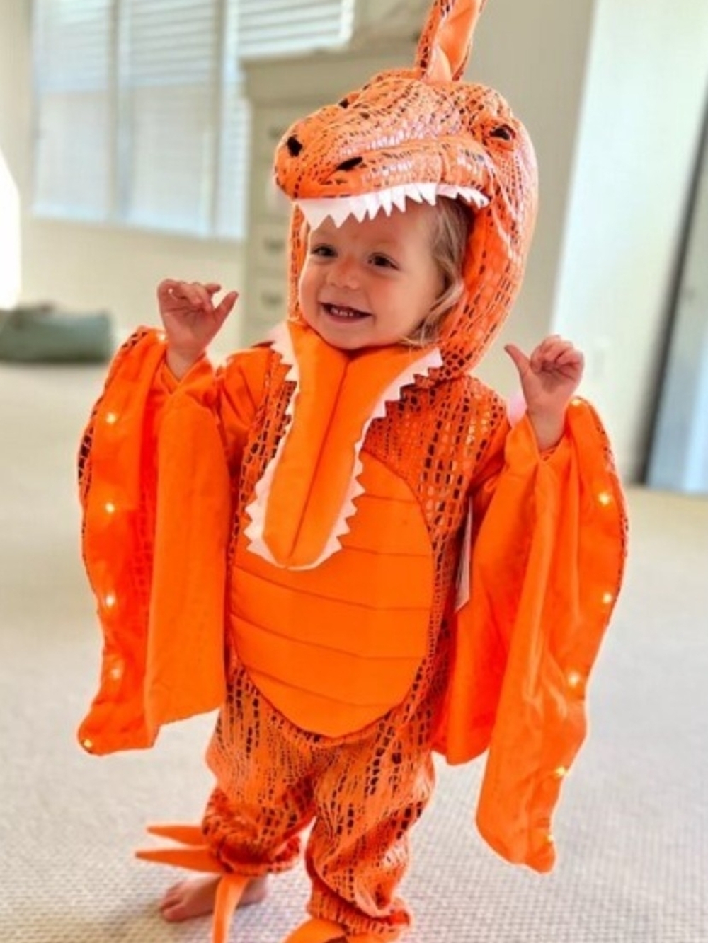 POTTERY BARN KIDS PTERODACTYL ORANGE DINOSAUR 4/6 COSTUME